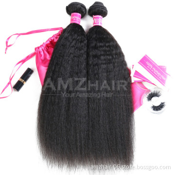 Cheap 10A Unprocessed Burmese Human Cuticle Aligned Hair Weave Bundles Kinky Yaki Straight Double Drawn Virgin Hair Single Donor
